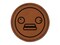 Kawaii Cute Derpy Crazy Face Round Iron-On Engraved Faux Leather Patch Applique - 2.5"